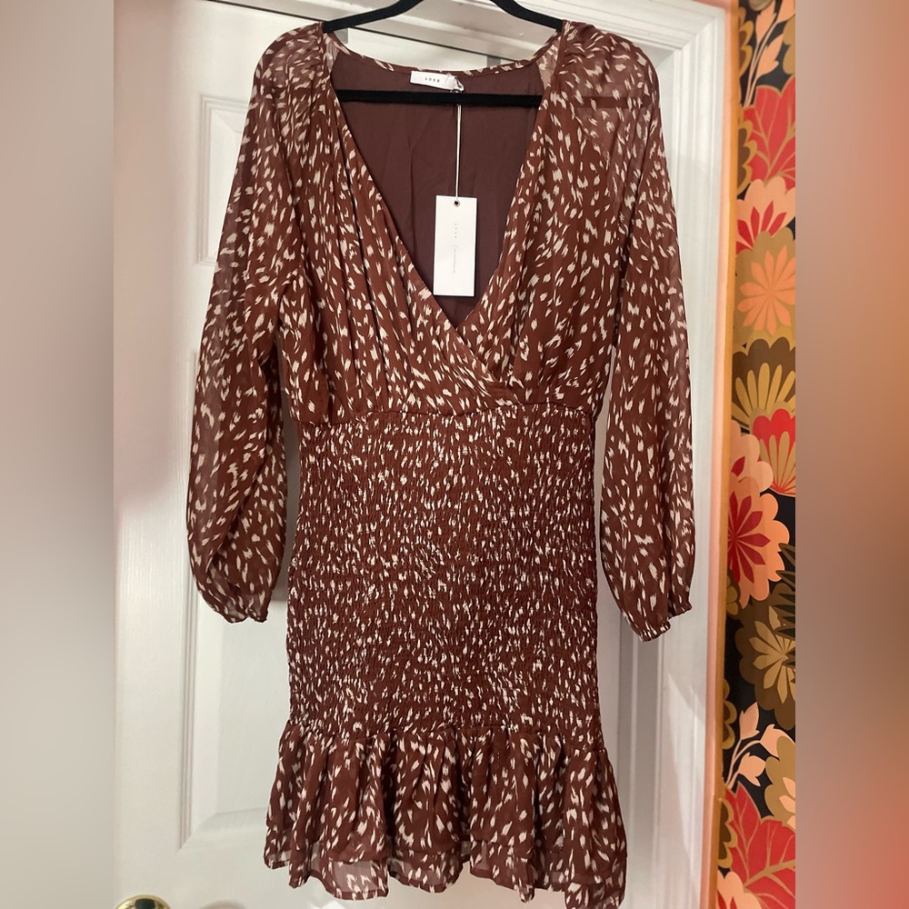 Lush brown fall dress NWT